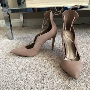 ALDO LACE UP MAUVE PINK HEELS